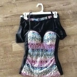 New Free Country 2pc skort swim suit